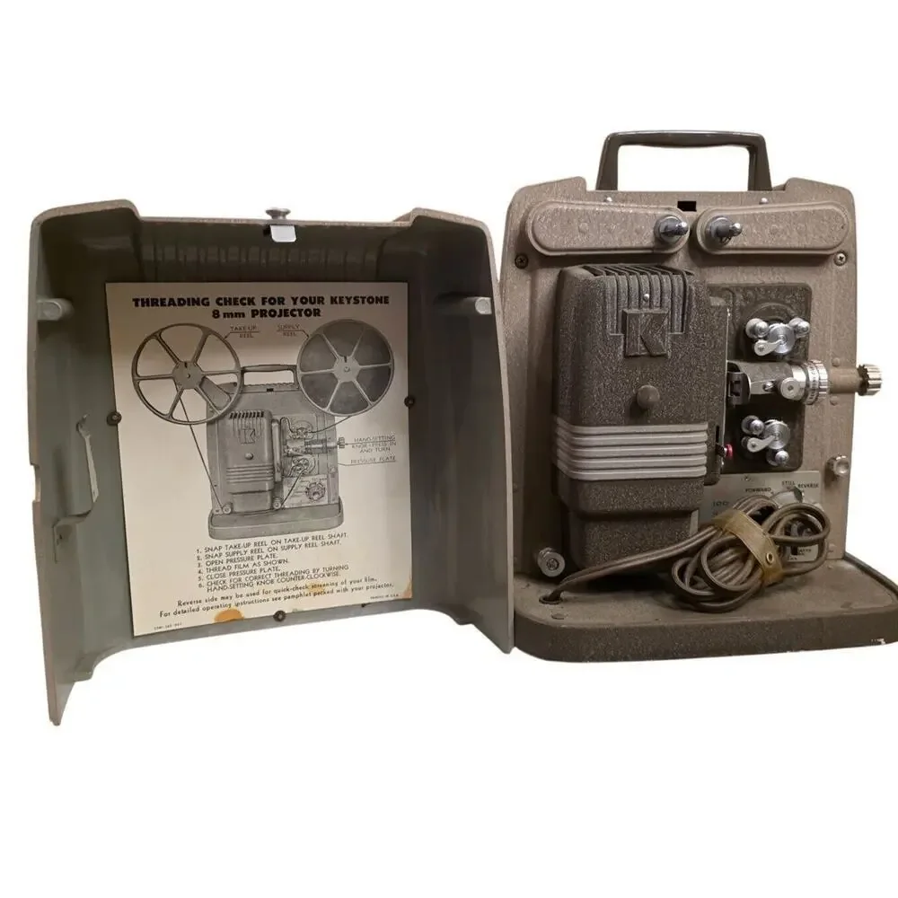 Vintage Keystone K100 8mm Movie Projector 5 Amps.115 Volts. A. C. Keystone Camer
